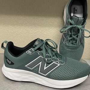 New Balance Men's Teal and White Sneakers